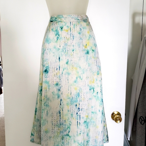 Ellie Mea sample skirt,water colours,silky,linned,pockets Sm - Picture 8 of 12